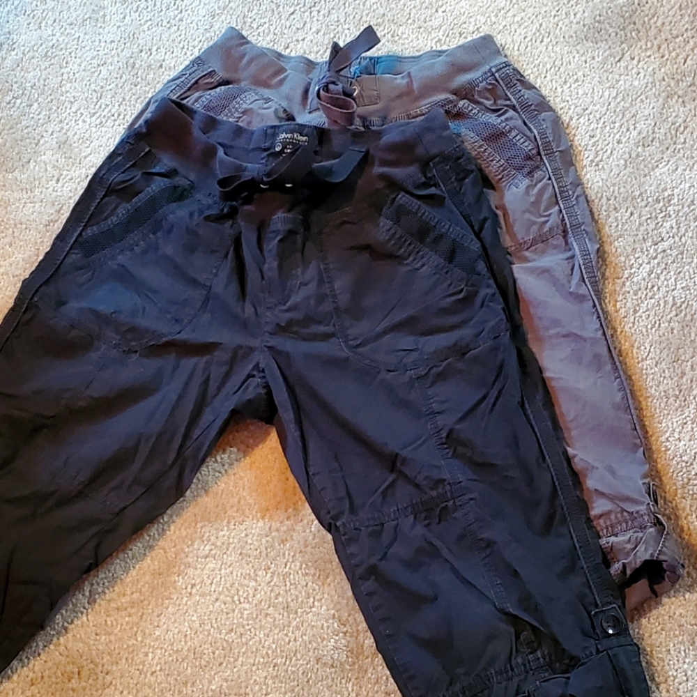 Lot of 2! Calvin Klein, Womens, Cargo Capris, Dry, Sz. SMALL